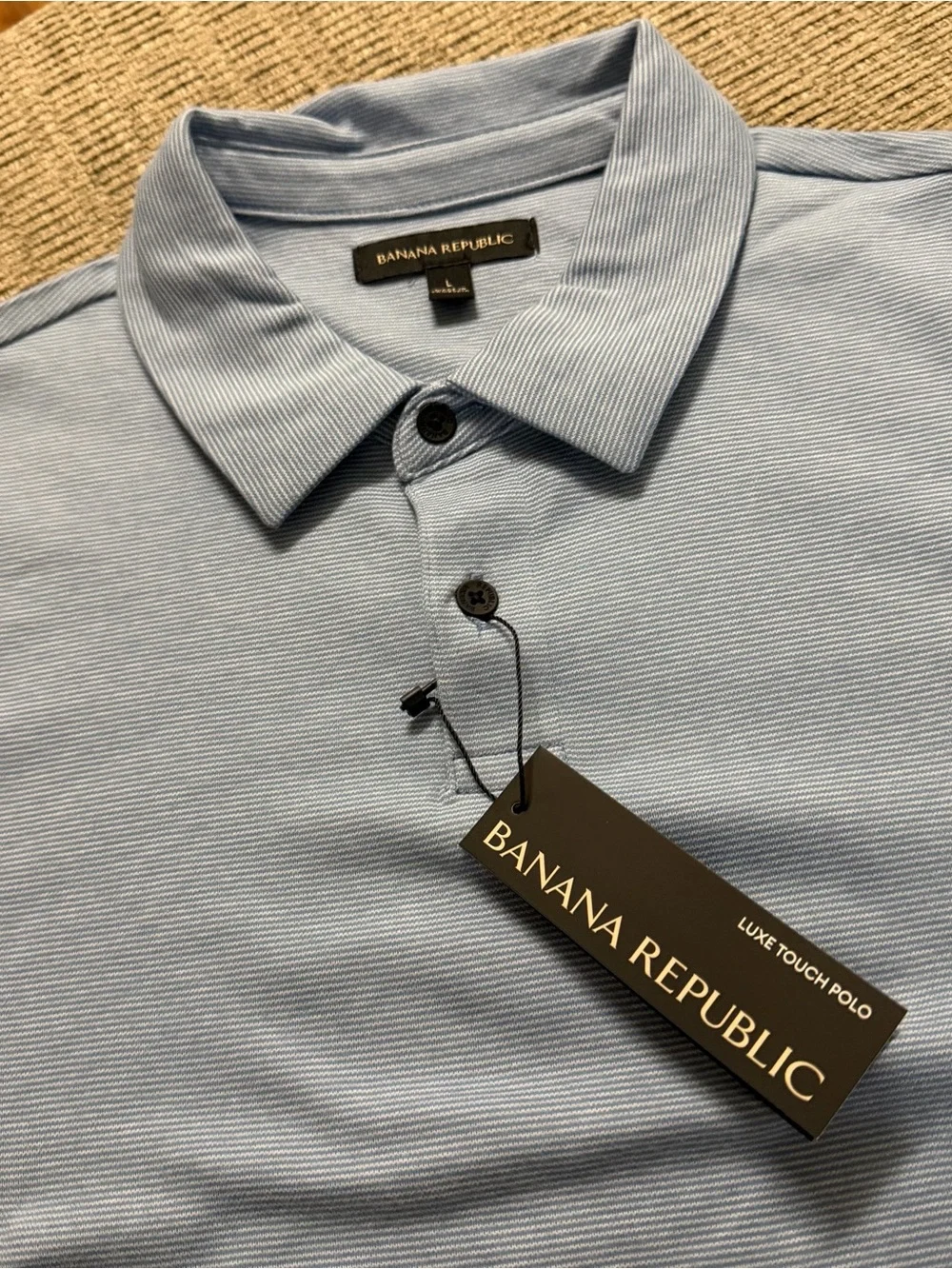 Banana Republic Men's Light Blue Luxe Touch Polo